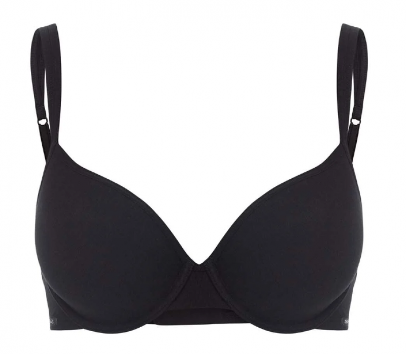 Skiny Voorgevormde BH Cotton Essentials zwart 70 A