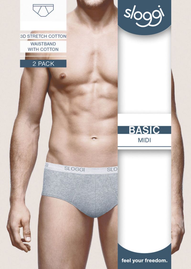 Sloggi men Basic Midi 2-Pack grijs 6
