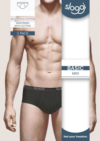 Sloggi men Basic Midi 2-Pack zwart 8