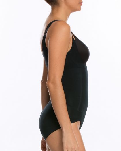 Spanx OnCire Open-Bust Bodysuit very black Xl -