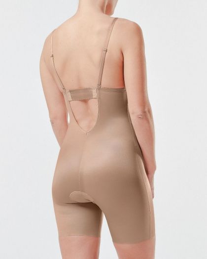 Spanx Suit Your Fancy-Mid-Tigh Body Plunge Low huidskleur L -