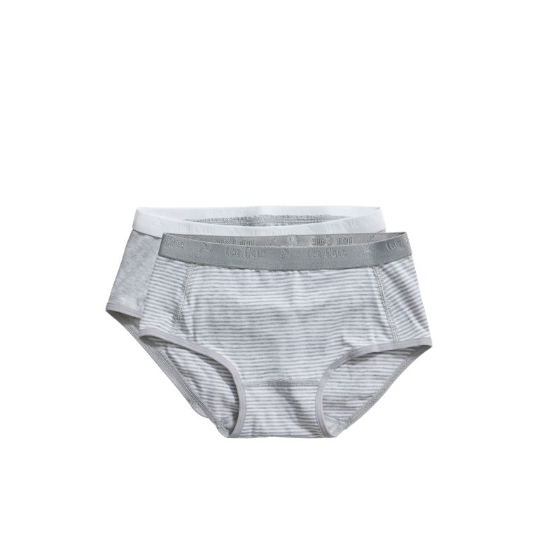 Ten Cate Basic kids girls brief 2Pack grijs 98/104 -