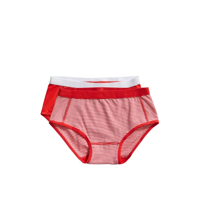 Ten Cate Basic kids girls brief 2Pack rood 110/116 -