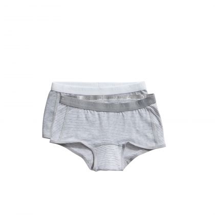 Ten Cate Basic kids girls shorts 2 Pack grijs 122/128 -