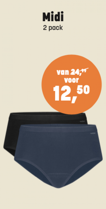 Ten Cate Basics women midi 2P 1+1Gratis (-) blauw Xl -