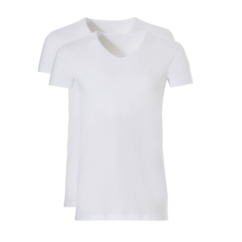 Ten Cate Men Basic V-neck 2 Pack (-) wit L -