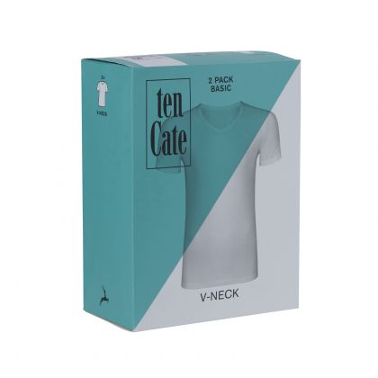 Ten Cate Men Basic V-neck 2 Pack (-) wit L -