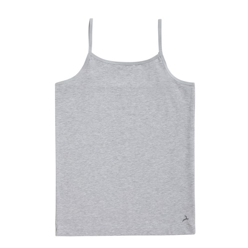 Ten Cate Organic girls spaghetti top grijs 146/152 -