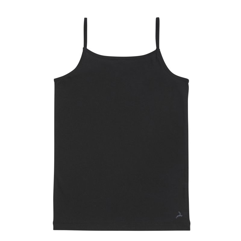 Ten Cate Organic girls spaghetti top zwart 134/140 -
