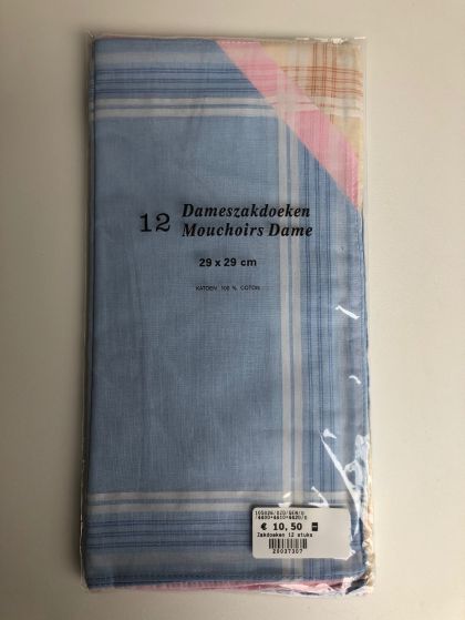 Tiseco Emilio Dameszakdoek 29x29cm 12 stuks blauw One Size -