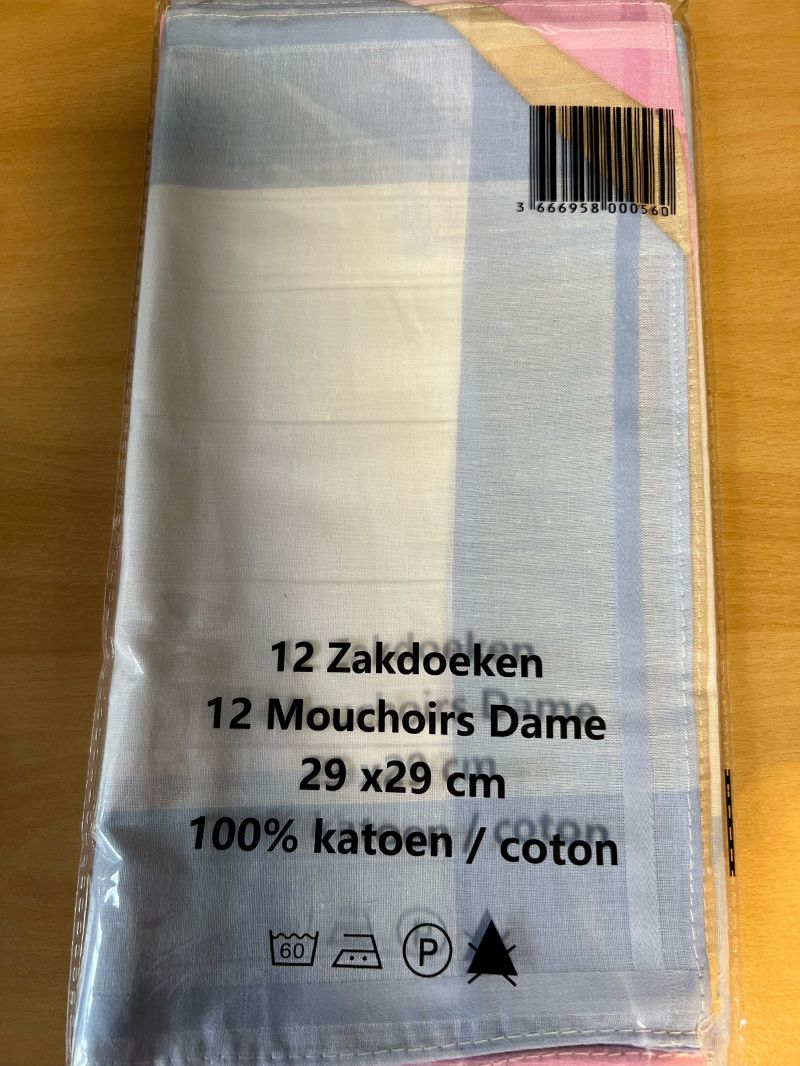 Tiseco Emilio Dameszakdoek 29x29cm 12 stuks rood One Size -
