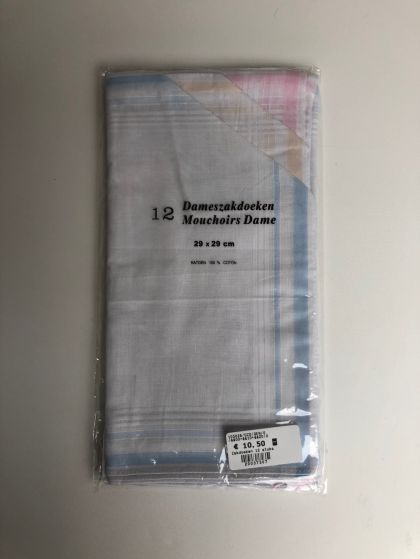 Tiseco Emilio Dameszakdoek 29x29cm 12 stuks wit One Size -