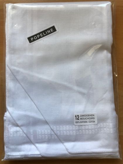 Tiseco Emilio Dameszakdoek 29x29cm 12 stuks wit One Size -