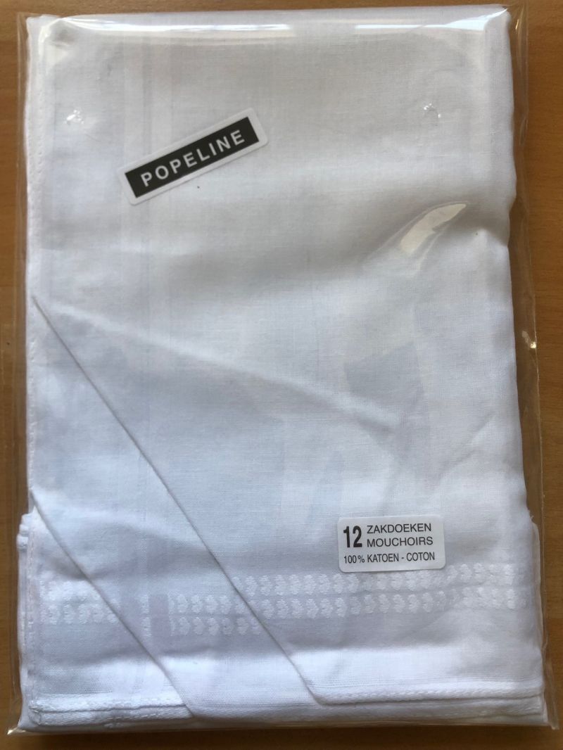 Tiseco Emilio Dameszakdoek 29x29cm 12 stuks wit One Size -
