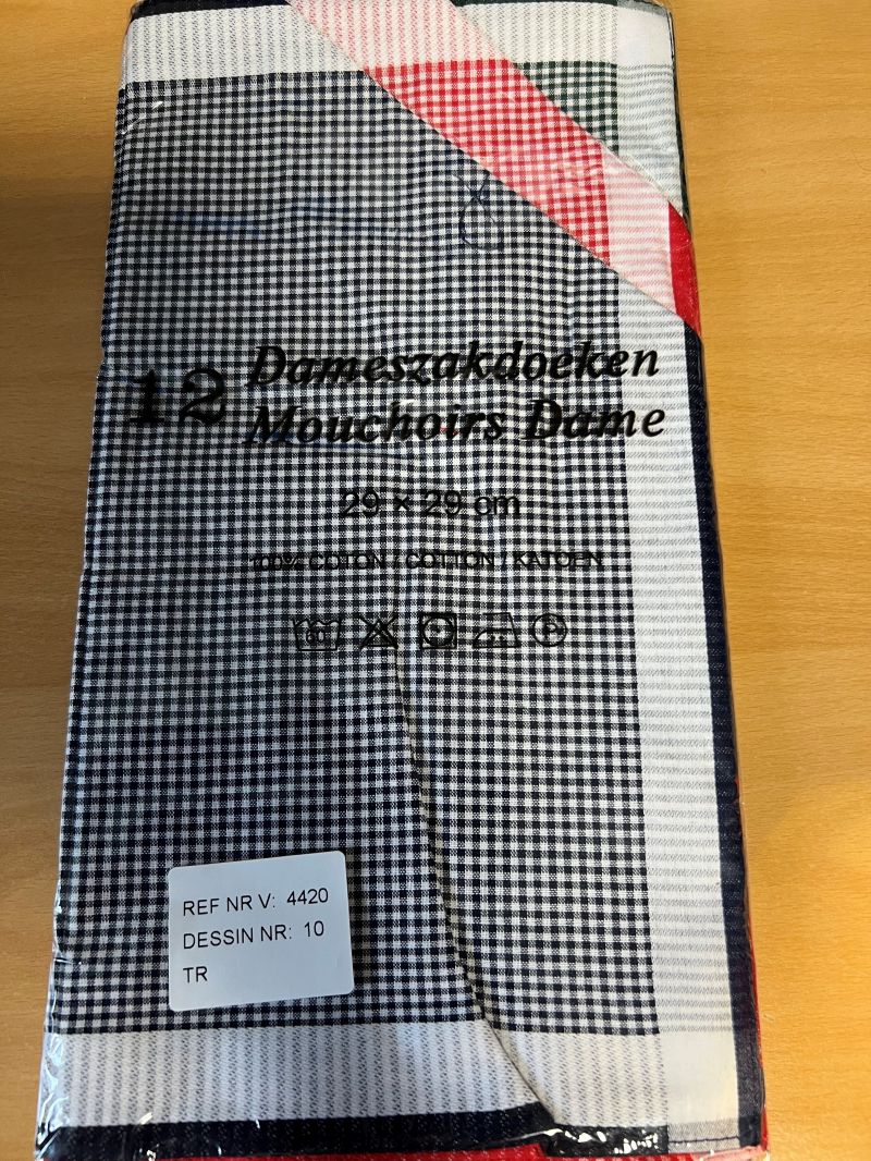 Tiseco Emilio Dameszakdoek 29x29cm 12 stuks zwart One Size -