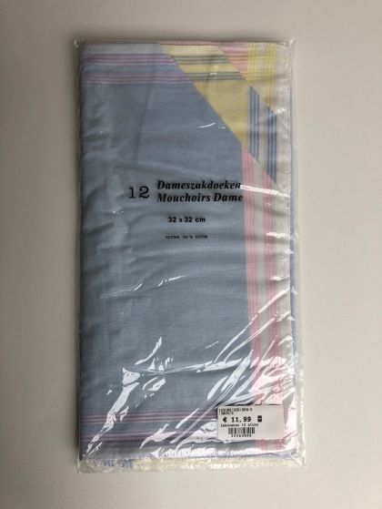 Tiseco Emilio Dameszakdoek 32x32cm 12 stuks blauw One Size -