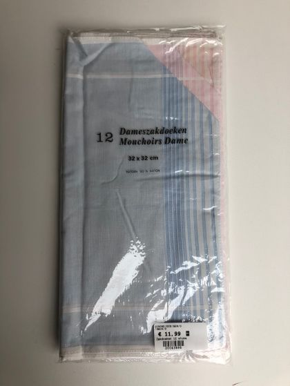 Tiseco Emilio Dameszakdoek 32x32cm 12 stuks blauw One Size -