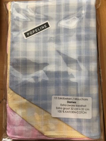 Tiseco Emilio Dameszakdoek 32x32cm 12 stuks geel One Size -