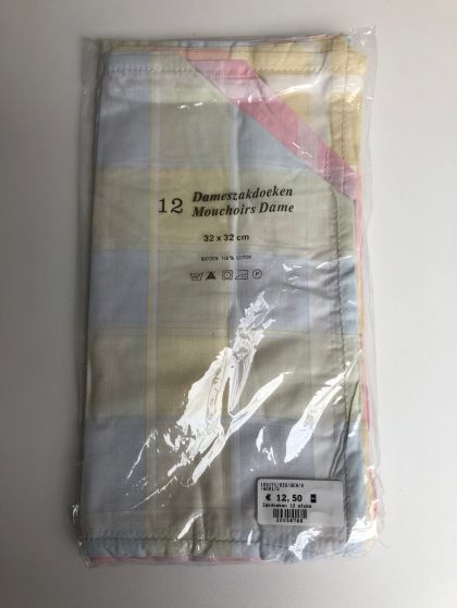 Tiseco Emilio Dameszakdoek 32x32cm 12 stuks geel
