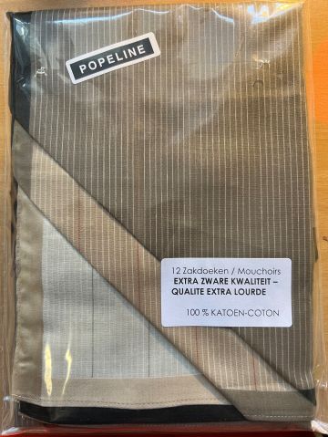 Tiseco Emilio Dameszakdoek 35x35cm 12 stuks bruin One Size -