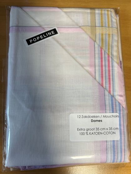 Tiseco Emilio Dameszakdoek 35x35cm 12 stuks wit One Size -