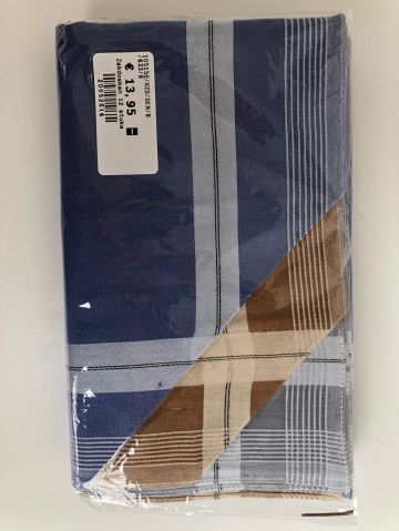 Tiseco Emilio Herenzakdoek 40x40 cm 12 stuks blauw - -