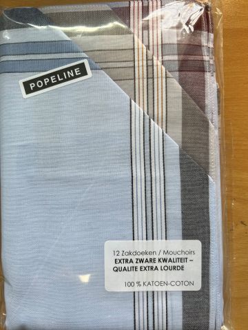 Herenzakdoek 40x40 cm 12 stuks blauw