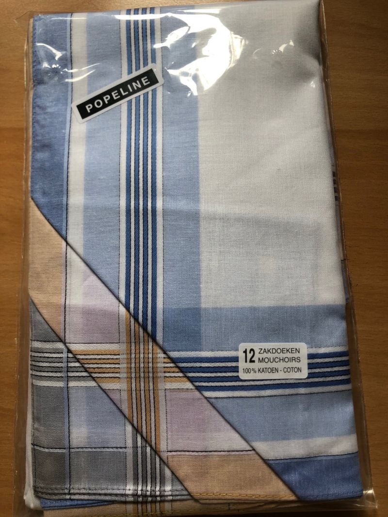 Tiseco Emilio Herenzakdoek 40x40 cm 12 stuks blauw Onesize -