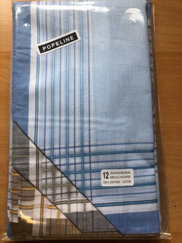 Tiseco Emilio Herenzakdoek 40x40 cm 12 stuks blauw Onesize -