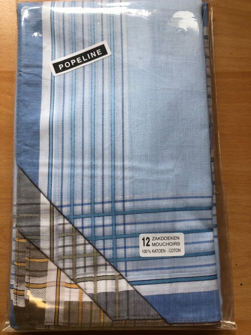 Tiseco Emilio Herenzakdoek 40x40 cm 12 stuks blauw Onesize -