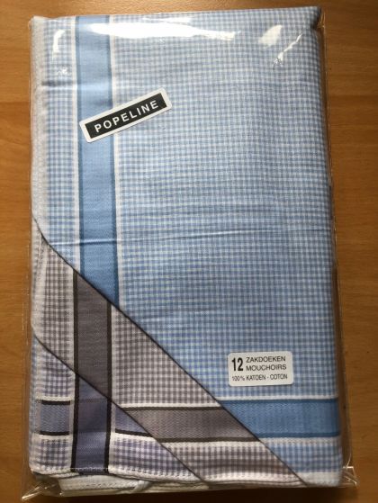 Tiseco Emilio Herenzakdoek 40x40 cm 12 stuks blauw Onesize -
