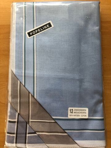 Tiseco Emilio Herenzakdoek 40x40 cm 12 stuks blauw Onesize -