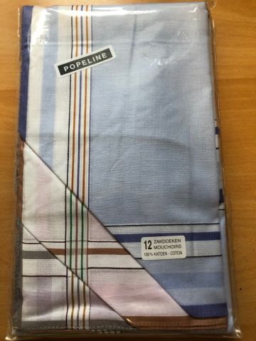 Tiseco Emilio Herenzakdoek 40x40 cm 12 stuks blauw Onesize -