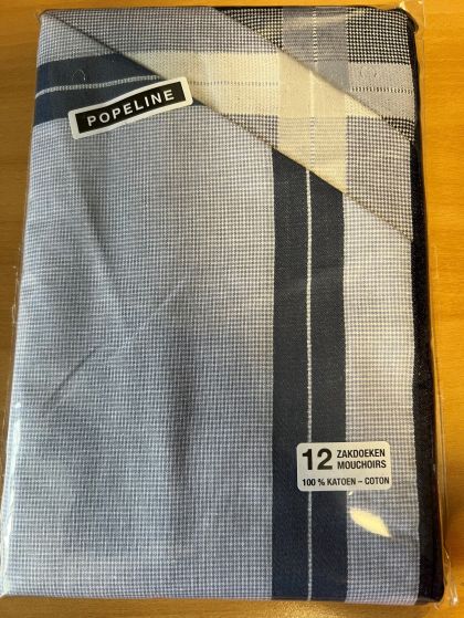 Tiseco Emilio Herenzakdoek 40x40 cm 12 stuks blauw Onesize -