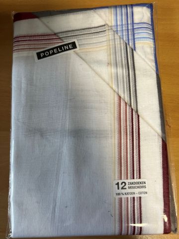 Herenzakdoek 40x40 cm 12 stuks blauw