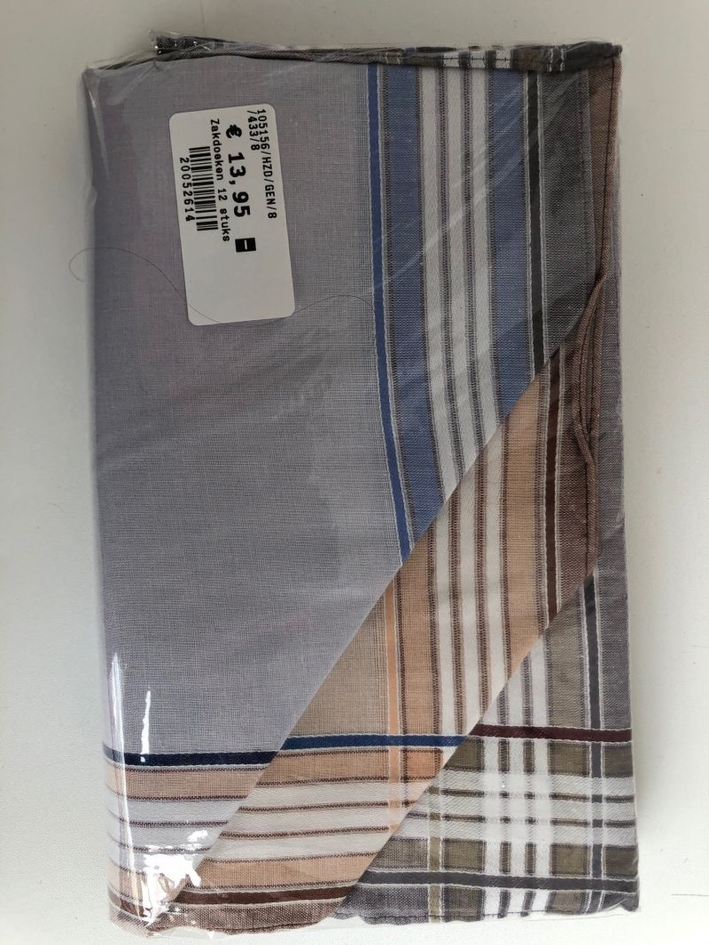 Tiseco Emilio Herenzakdoek 40x40 cm 12 stuks blauw Onesize -