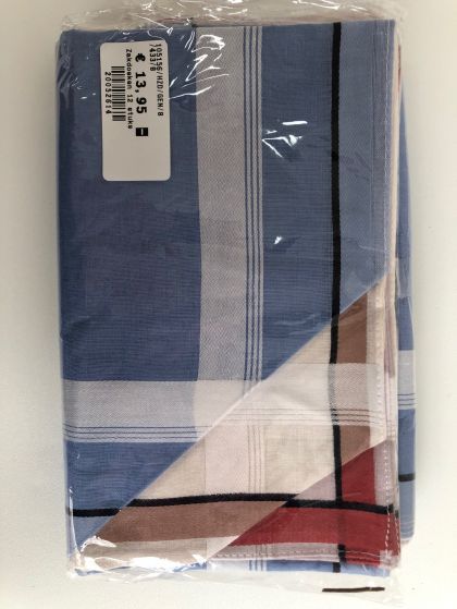 Tiseco Emilio Herenzakdoek 40x40 cm 12 stuks blauw Onesize -