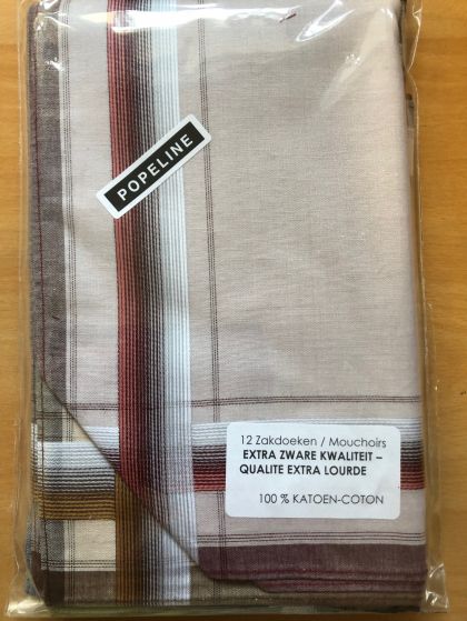 Tiseco Emilio Herenzakdoek 40x40 cm 12 stuks bruin Onesize -
