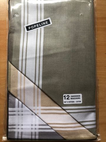 Herenzakdoek 40x40 cm 12 stuks groen