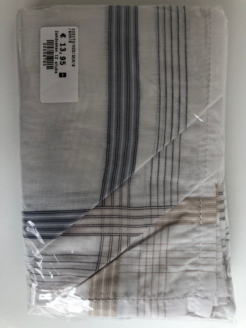 Tiseco Emilio Herenzakdoek 40x40 cm 12 stuks - -