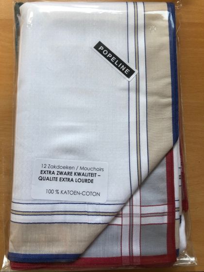 Tiseco Emilio Herenzakdoek 40x40 cm 12 stuks wit Onesize -