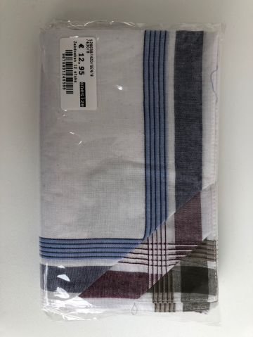 Tiseco Emilio Herenzakdoek 40x40 cm 12 stuks wit Onesize -