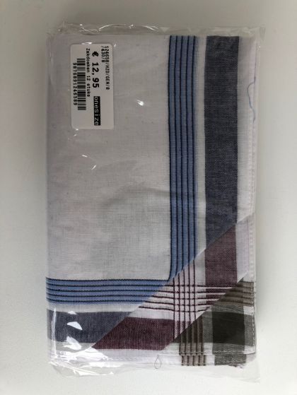 Tiseco Emilio Herenzakdoek 40x40 cm 12 stuks wit Onesize -