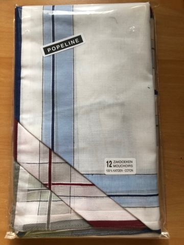 Tiseco Emilio Herenzakdoek 40x40 cm 12 stuks wit Onesize -
