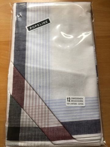 Herenzakdoek 40x40 cm 12 stuks wit