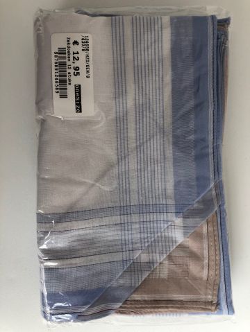 Tiseco Emilio Herenzakdoek 40x40 cm 12 stuks wit Onesize -