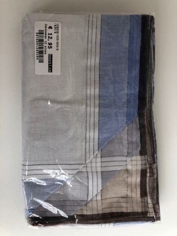 Tiseco Emilio Herenzakdoek 40x40 cm 12 stuks wit Onesize -