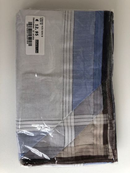 Tiseco Emilio Herenzakdoek 40x40 cm 12 stuks wit Onesize -