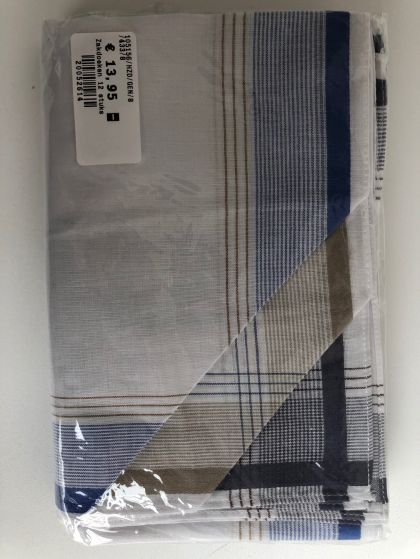 Tiseco Emilio Herenzakdoek 40x40 cm 12 stuks wit Onesize -