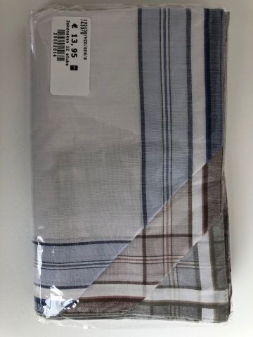Tiseco Emilio Herenzakdoek 40x40 cm 12 stuks wit Onesize -